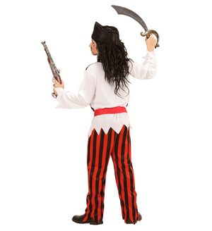 Vestito Carnevale + Accessori Pirata Costume Sciabola 4/5 Anni Travestimento - 0723+7007b