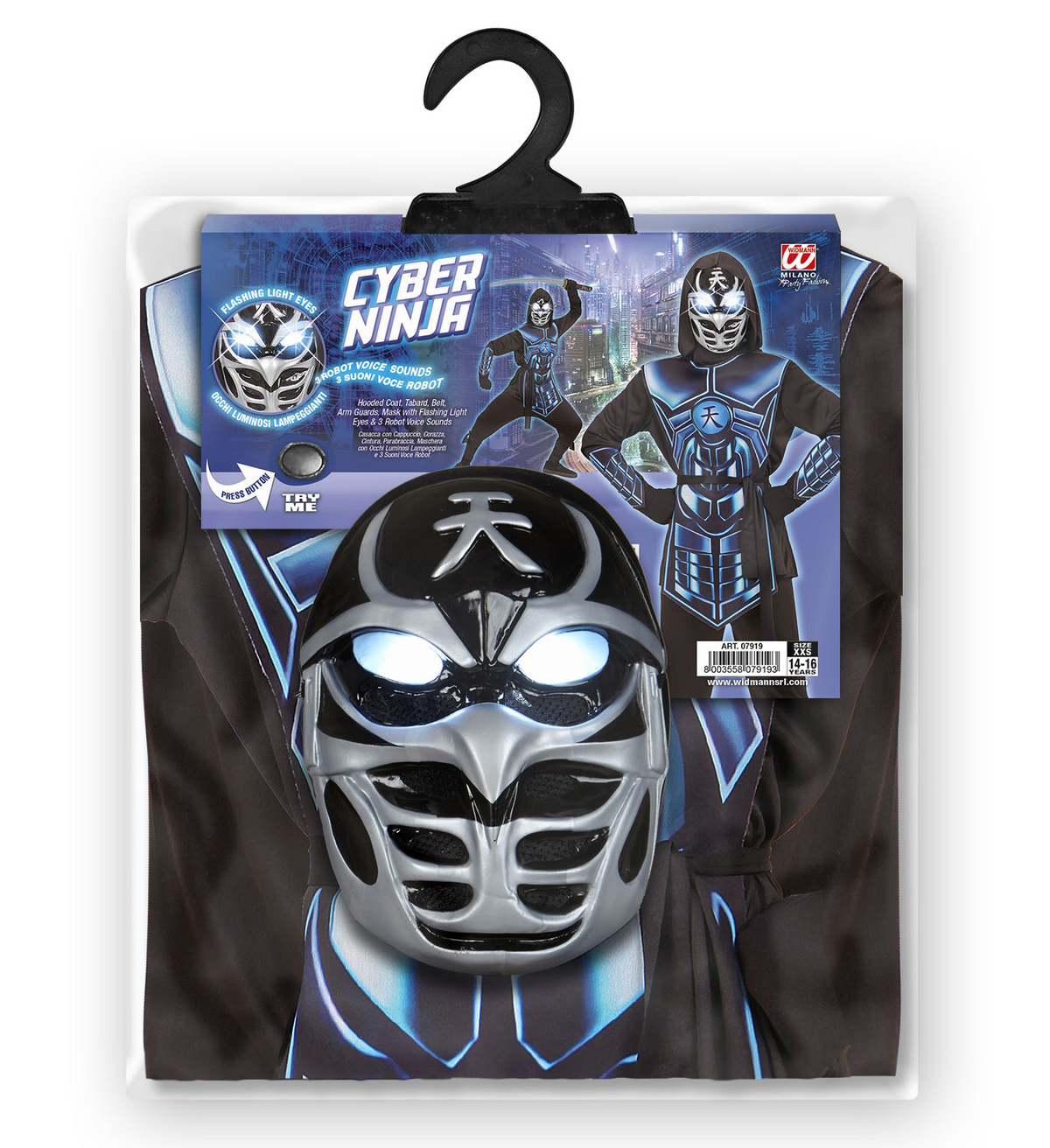Costume Vestito Abito Travestimento Carnevale Bambino Cyber Ninja