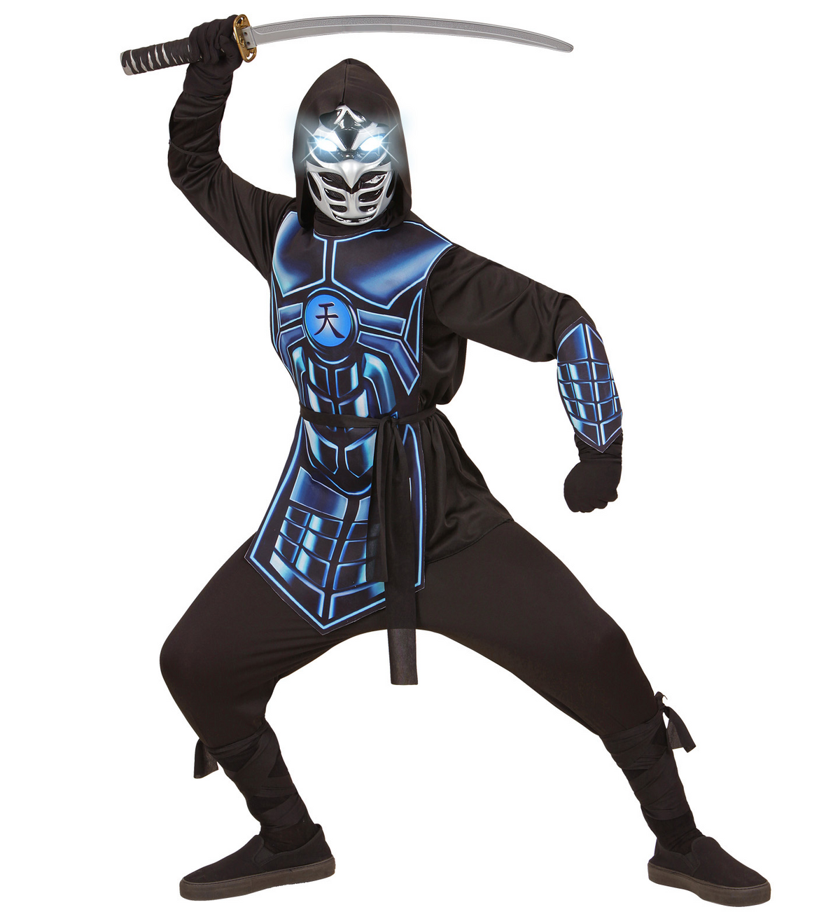Costume Vestito Abito Travestimento Carnevale Bambino Cyber Ninja