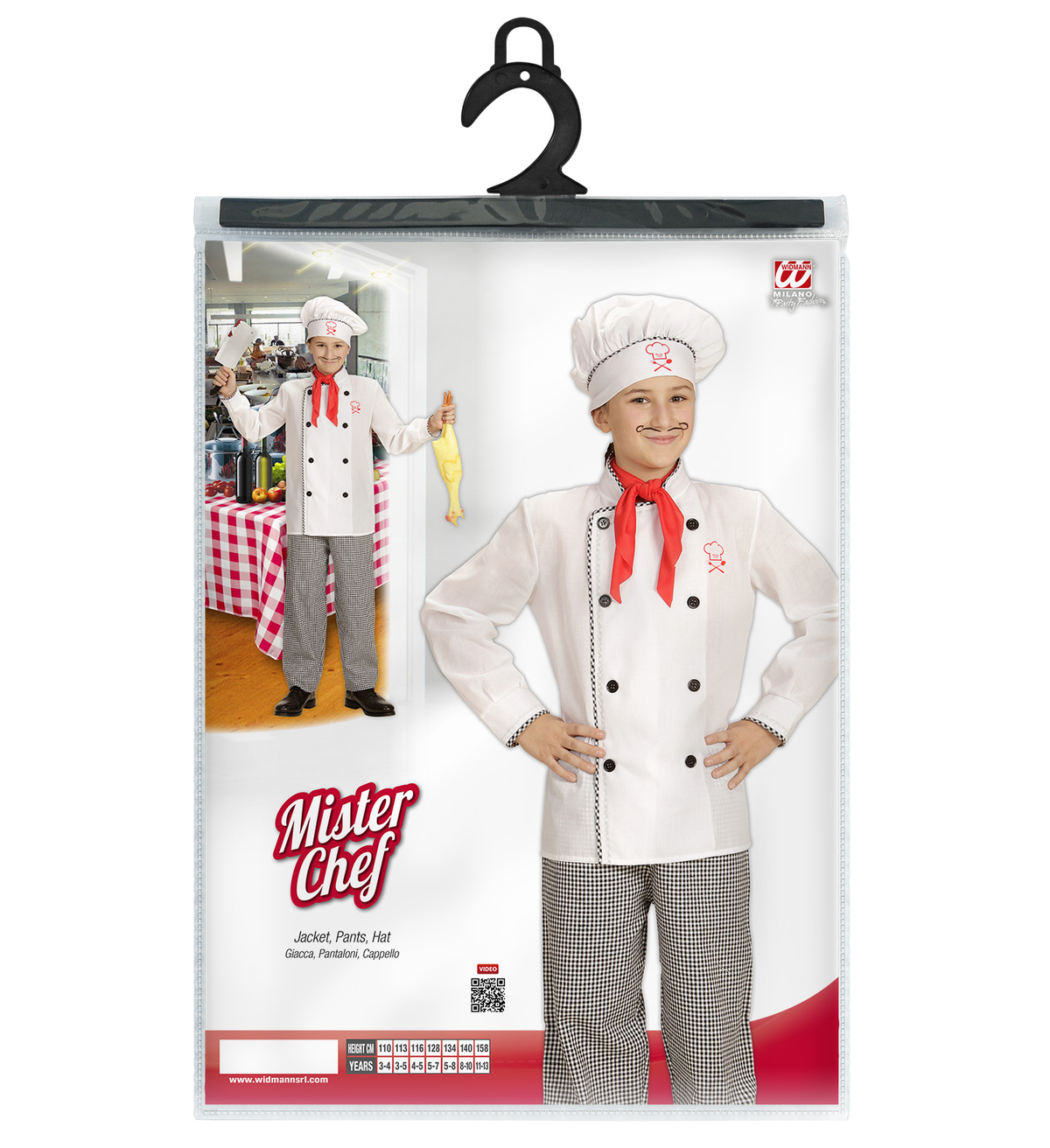 Costume Vestito Abito Travestimento Carnevale Bambino Chef Cucina