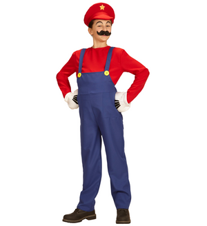 Costume Vestito Abito Travestimento Carnevale Bambino Super Idraulico Mario