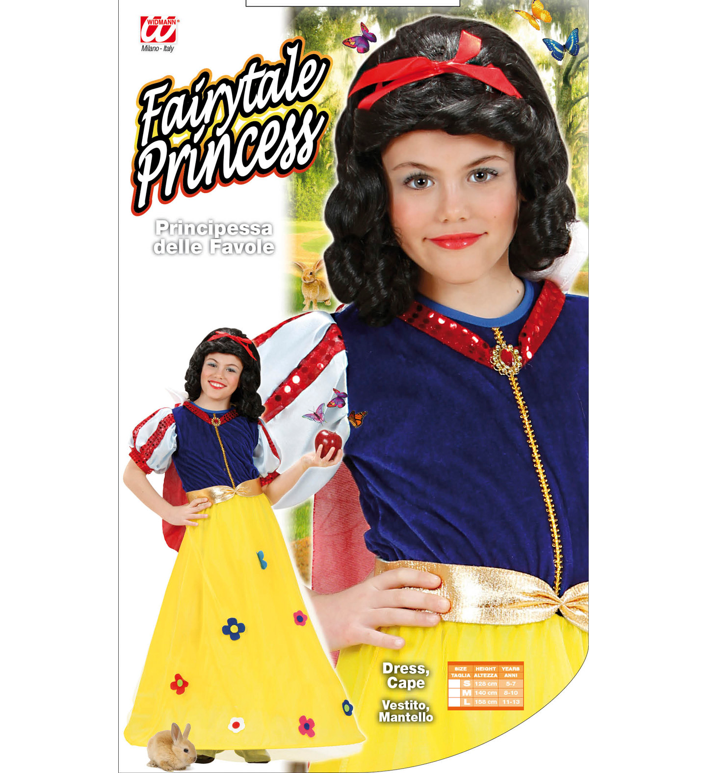 Costume Vestito Abito Travestimento Carnevale Bambina Principessa Delle Favole