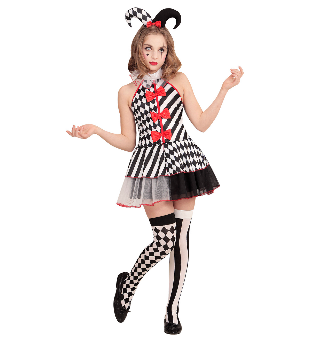 Costume Vestito Abito Travestimento Carnevale Bambina Arlecchina