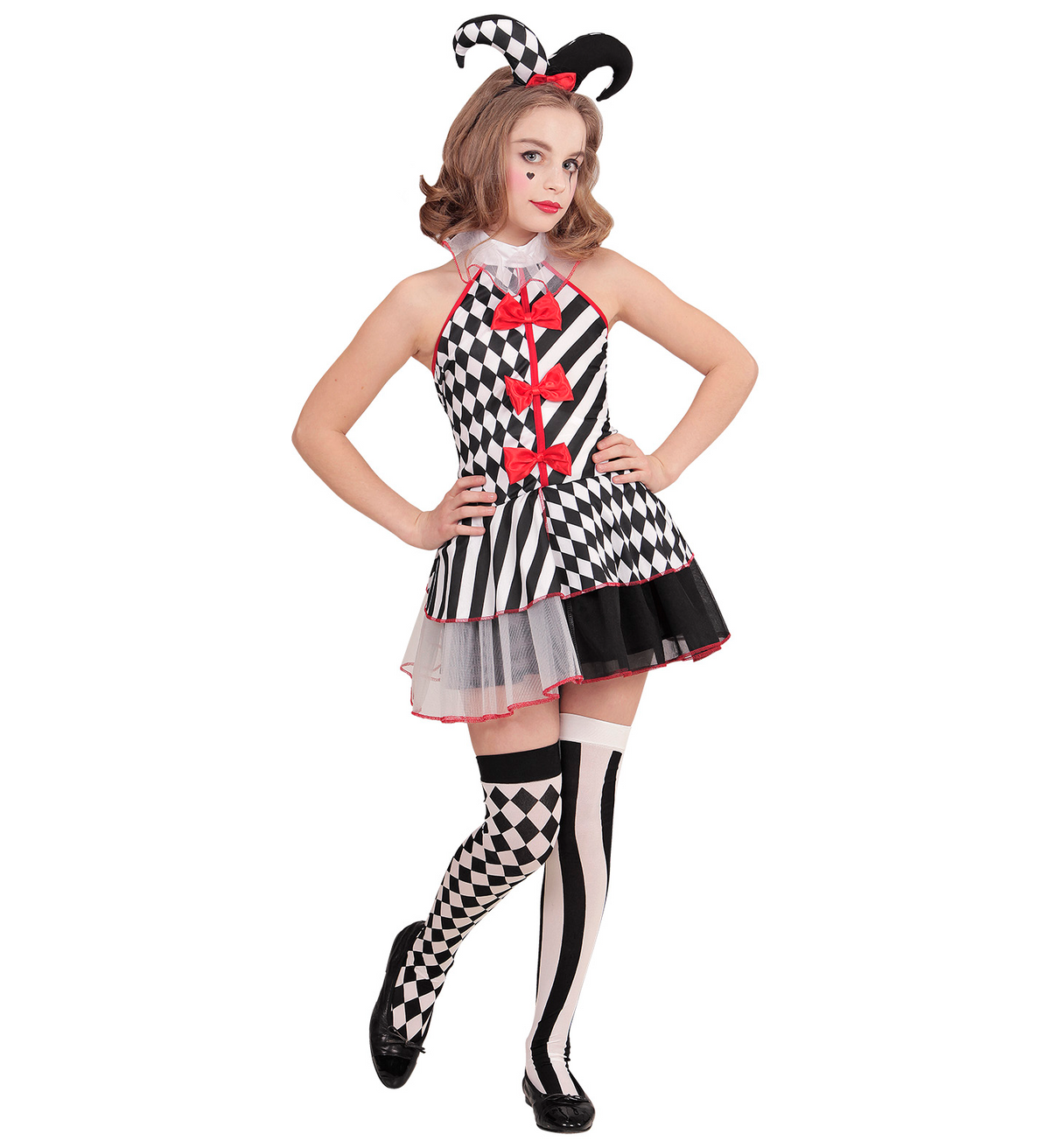 Costume Vestito Abito Travestimento Carnevale Bambina Arlecchina