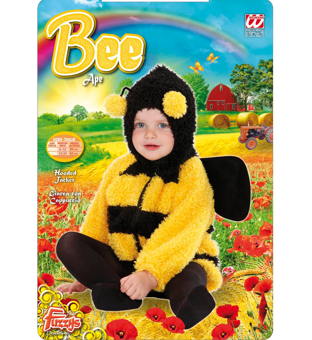 Costume Vestito Abito Travestimento Carnevale Bambina Ape Fuzzy