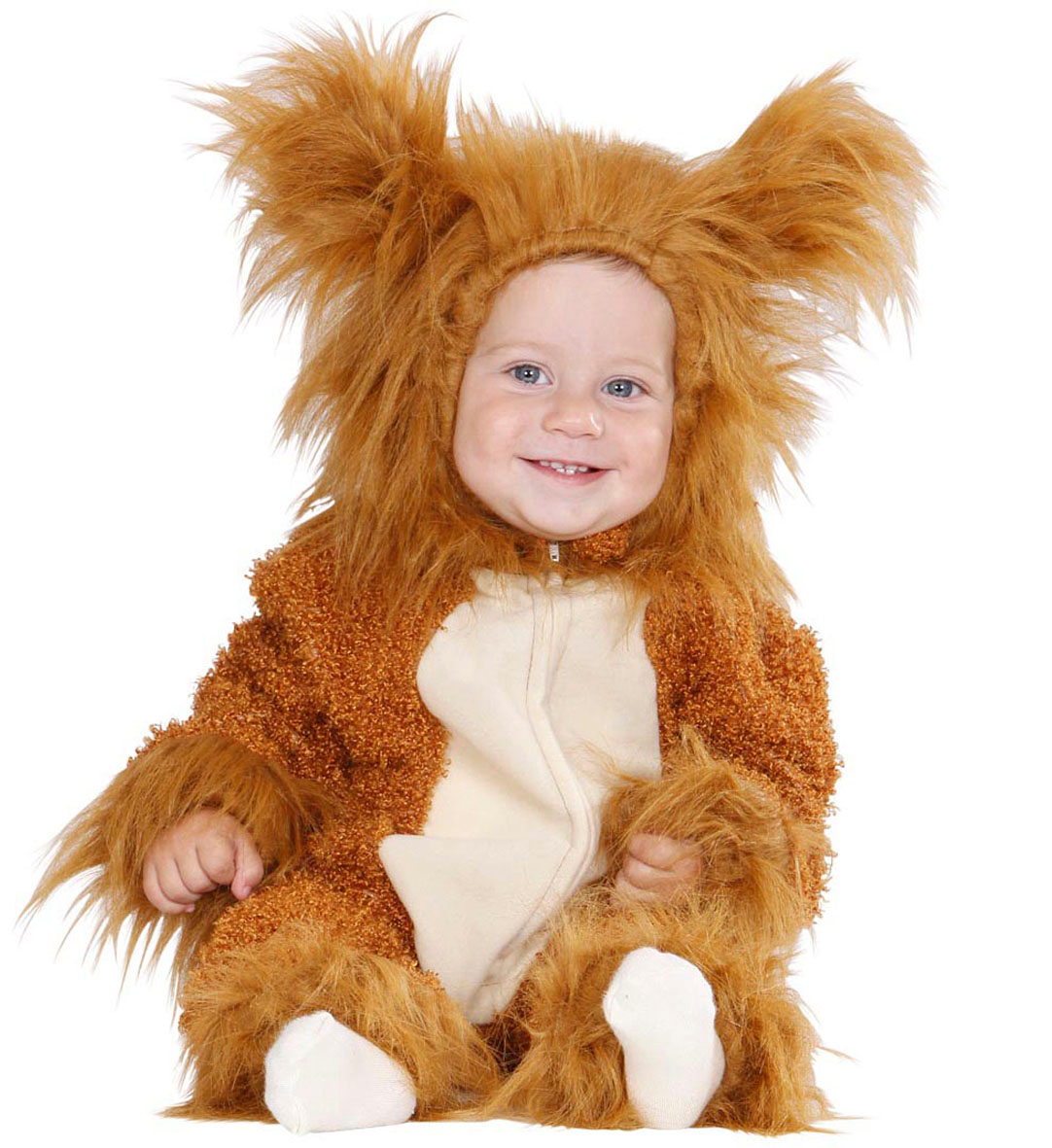 Costume Vestito Abito Travestimento Carnevale Bambino Leoncino Fuzzy