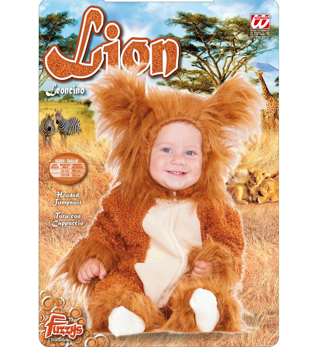 Costume Vestito Abito Travestimento Carnevale Bambino Leoncino Fuzzy