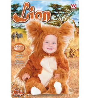 Costume Vestito Abito Travestimento Carnevale Bambino Leoncino Fuzzy