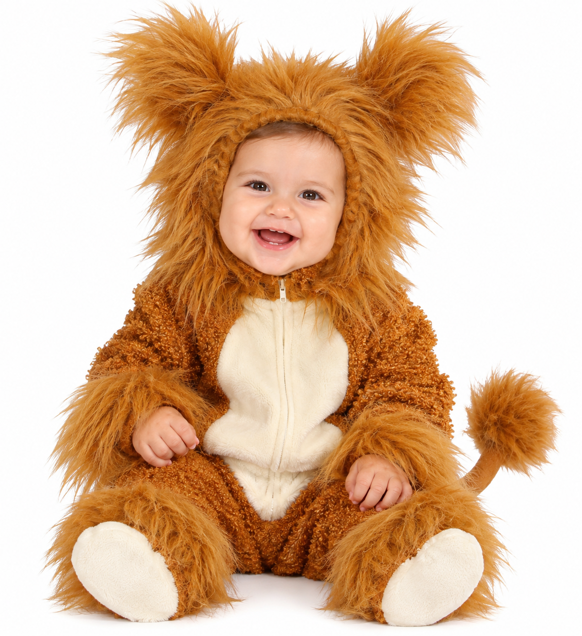Costume Vestito Abito Travestimento Carnevale Bambino Leoncino Fuzzy