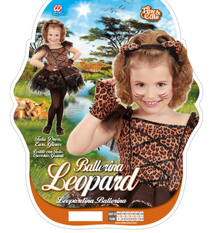 Costume Vestito Abito Travestimento Carnevale Bambina Leopardo Ballerina
