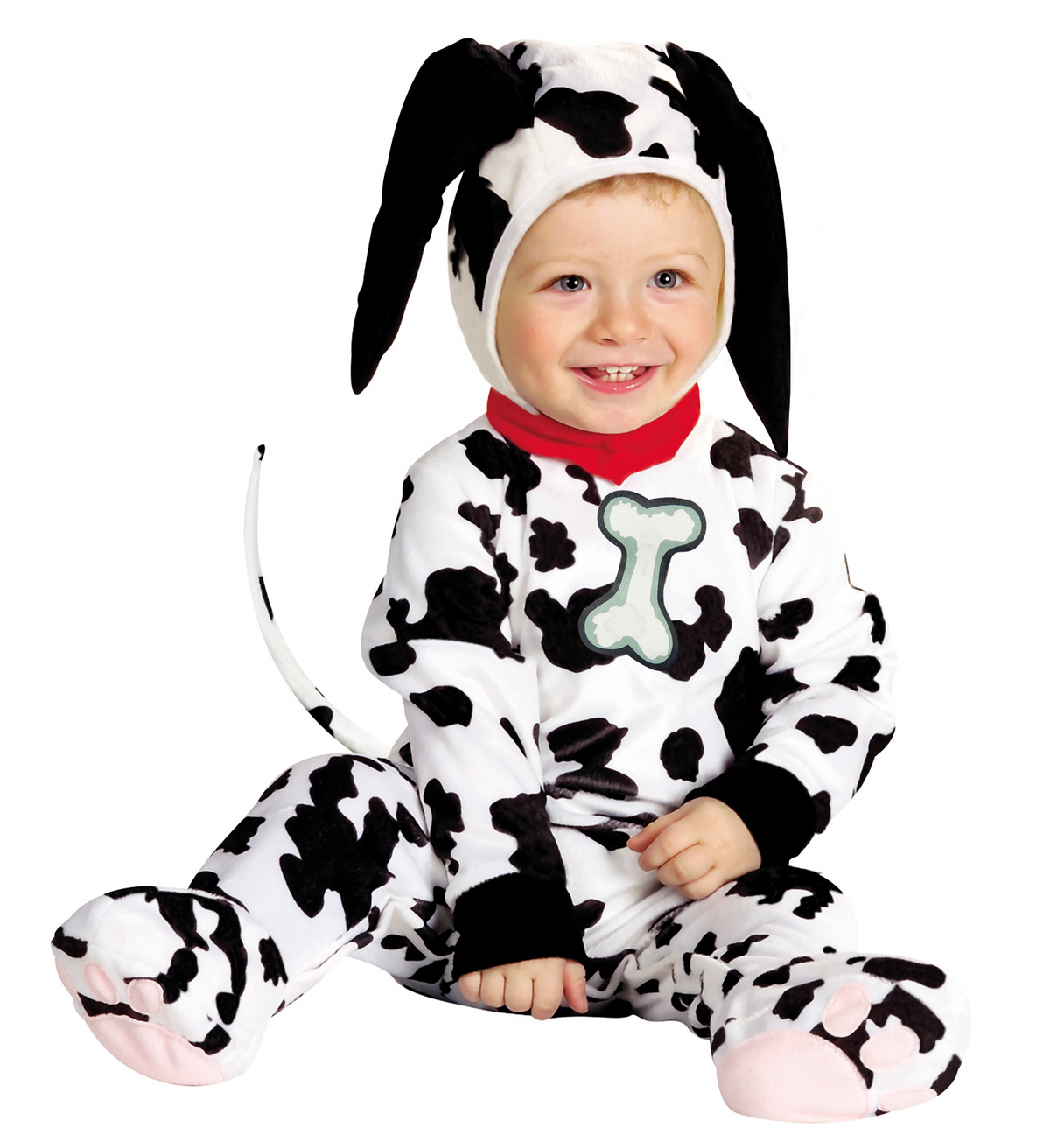 Costume Vestito Abito Travestimento Carnevale Bambino Dalmata Cane 12/18 Mesi Cm. 92