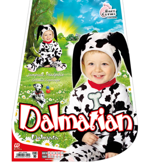 Costume Vestito Abito Travestimento Carnevale Bambino Dalmata Cane 12/18 Mesi Cm. 92