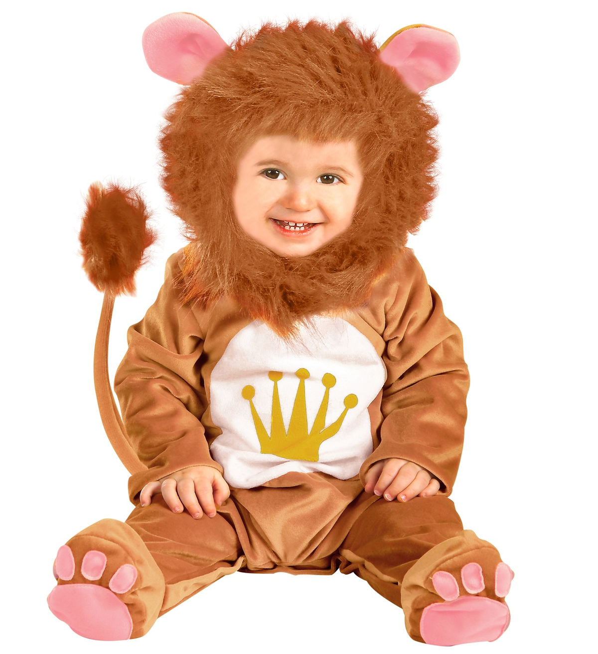 Costume Vestito Abito Travestimento Carnevale Bambino Leoncino 12/18 Mesi Cm. 92