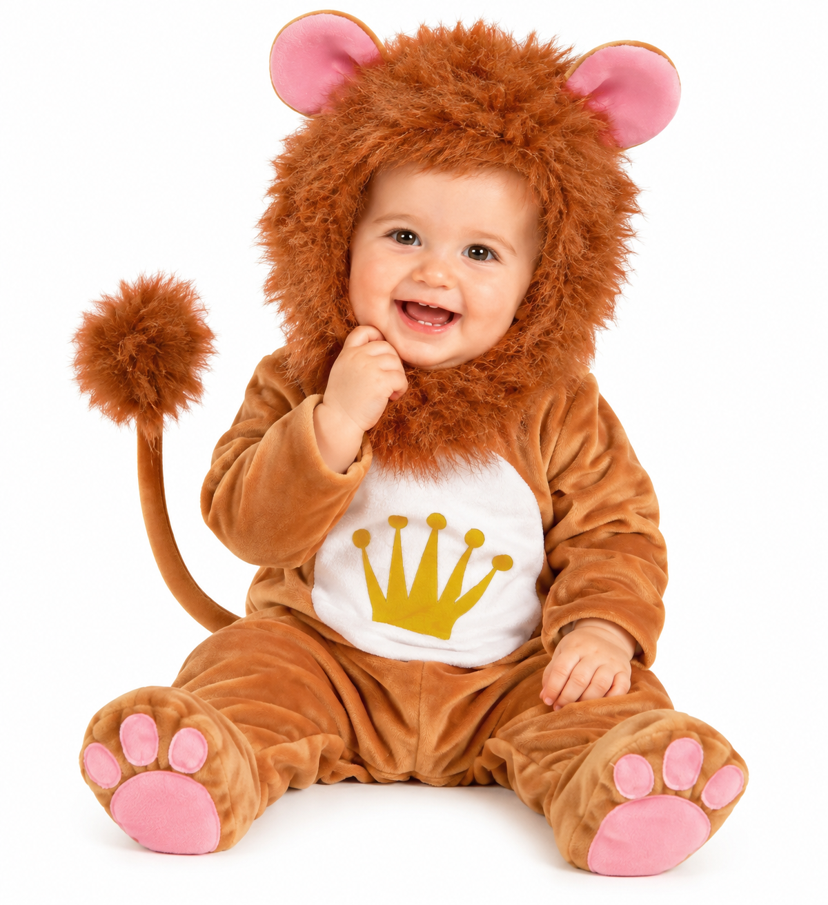 Costume Vestito Abito Travestimento Carnevale Bambino Leoncino 12/18 Mesi Cm. 92