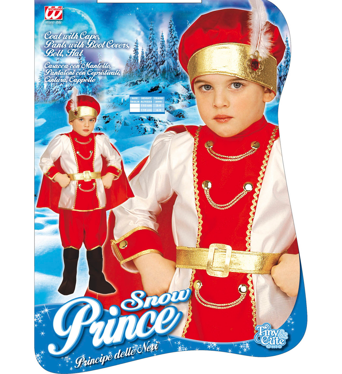Costume Vestito Abito Travestimento Carnevale Bambino Principe Delle Nevi