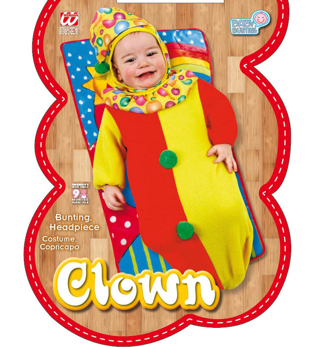 Costume Vestito Abito Travestimento Carnevale Bambino Neonato Clown
