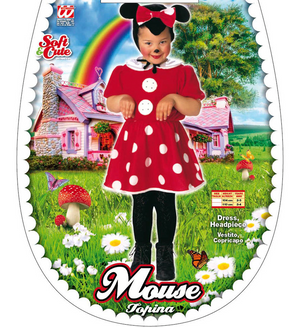 Costume Vestito Abito Travestimento Carnevale Bambina Topina-