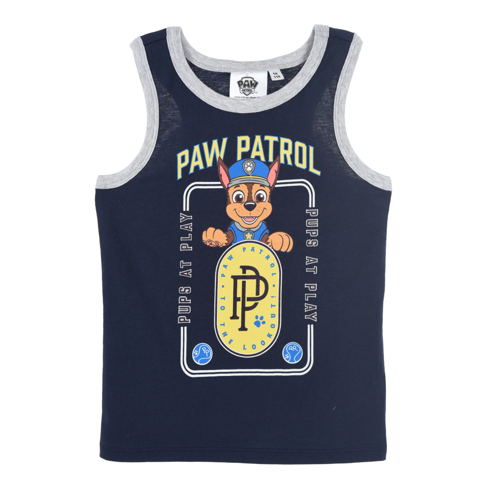 Canotta Paw Patrol Maglietta Bambino 100% Cotone - Ex1010blu