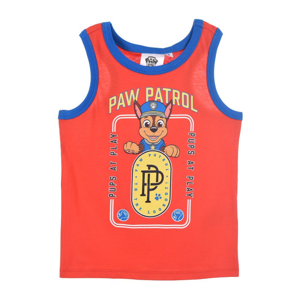 Canotta Paw Patrol Maglietta Bambino 100% Cotone - Ex1010rosso