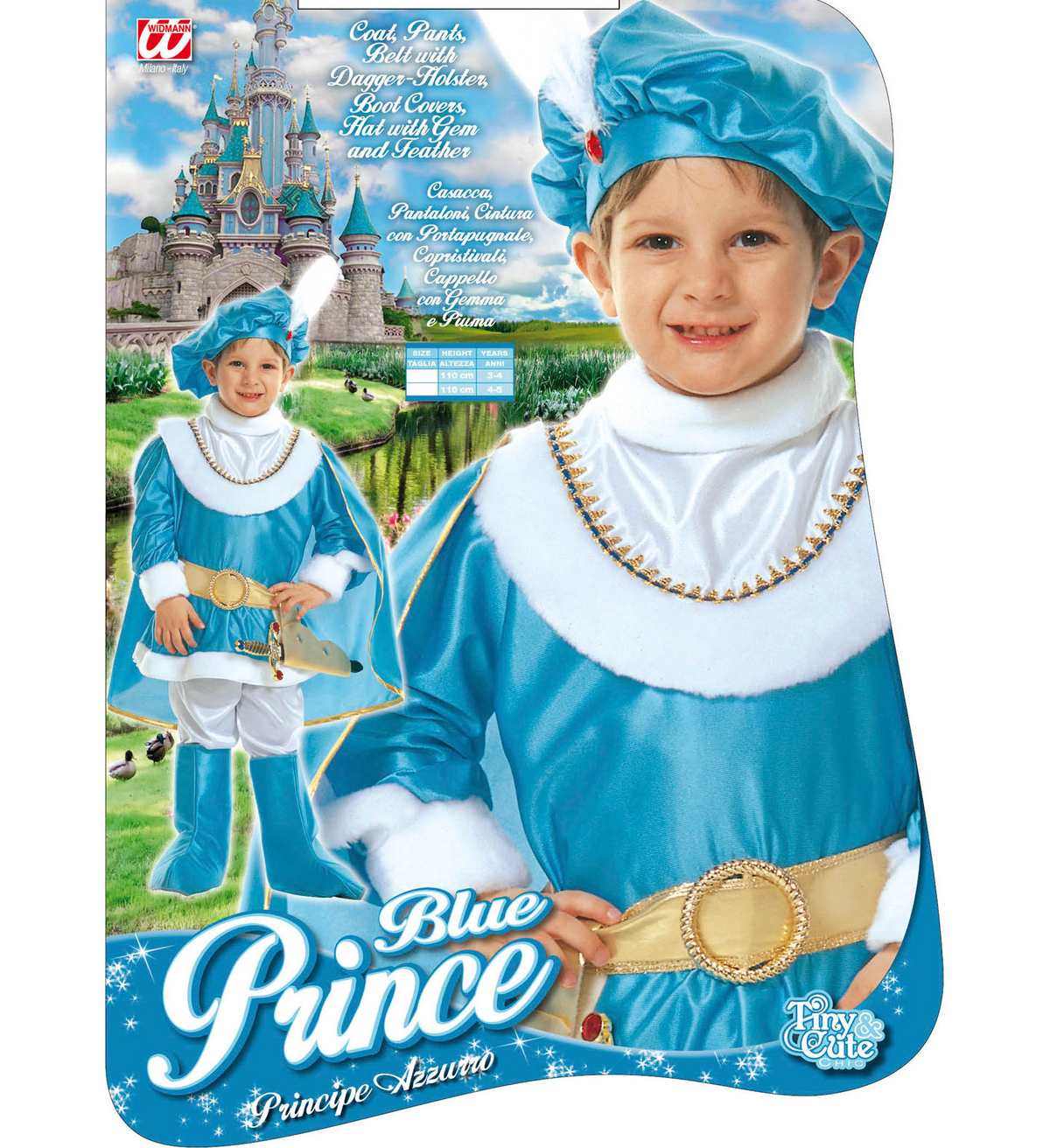 Costume Vestito Abito Travestimento Carnevale Bambino Principe Azzurro