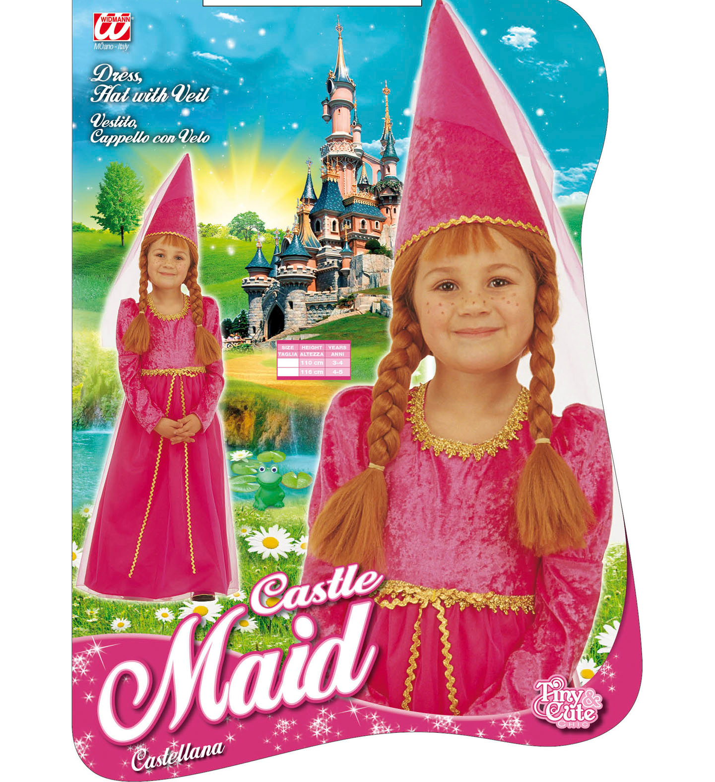 Costume Vestito Abito Travestimento Carnevale Bambina Castellana
