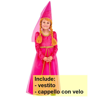 Costume Vestito Abito Travestimento Carnevale Bambina Castellana