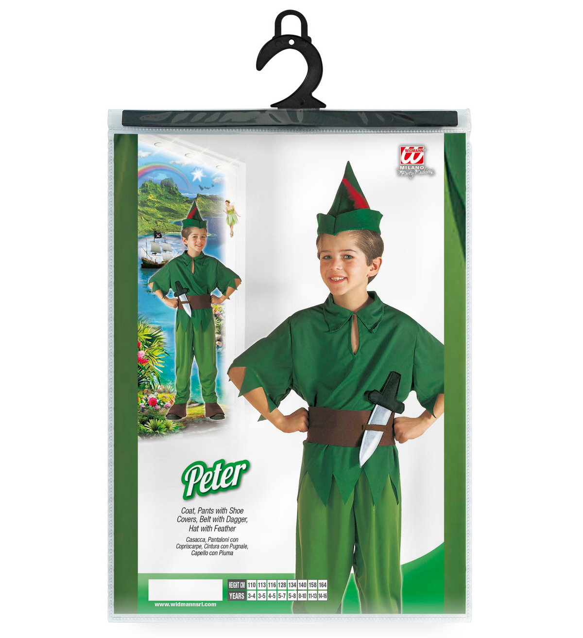 Costume Vestito Abito Travestimento Carnevale Bambino Peter