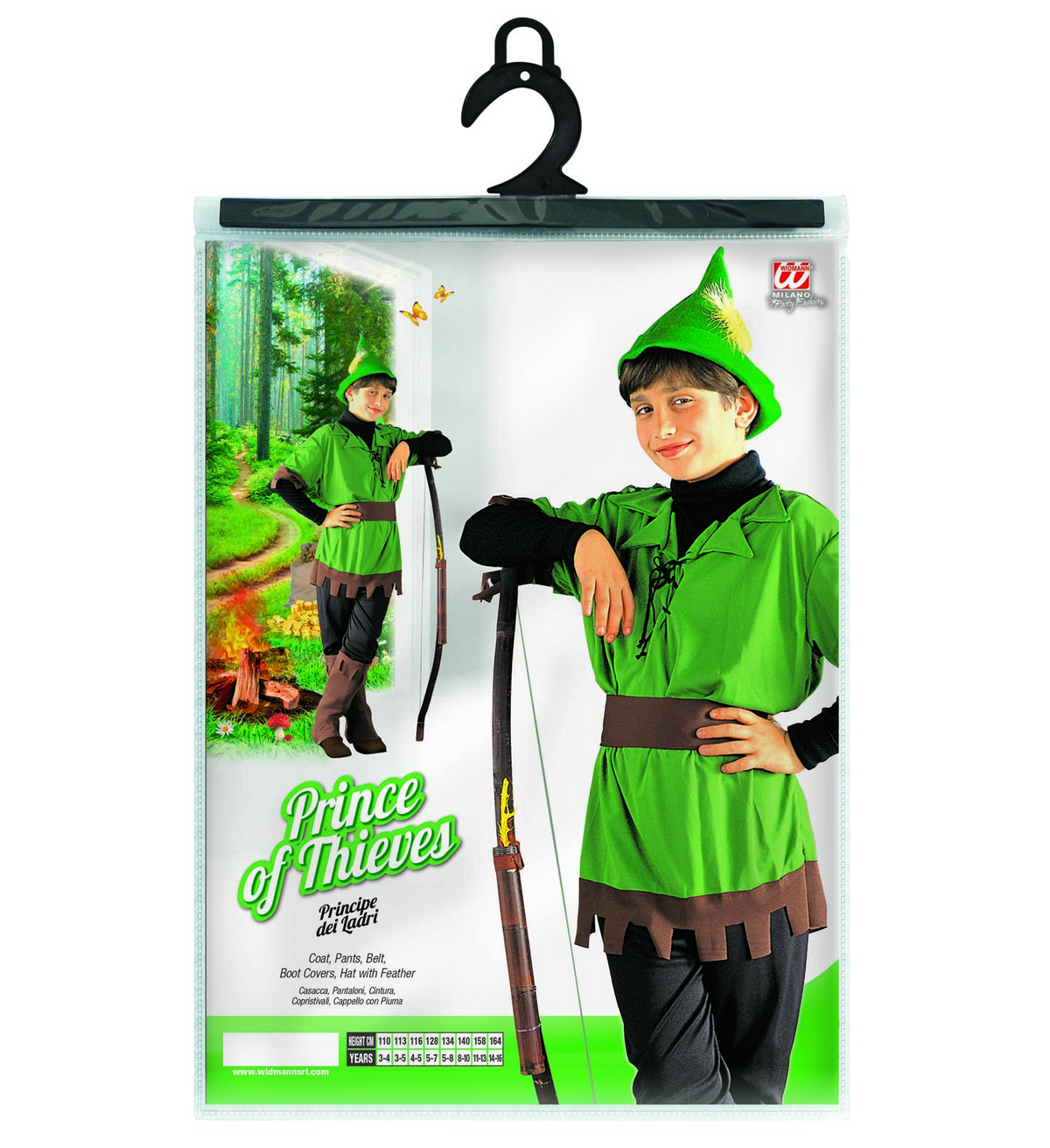 Costume Vestito Abito Travestimento Carnevale Bambino Principe Dei Ladri