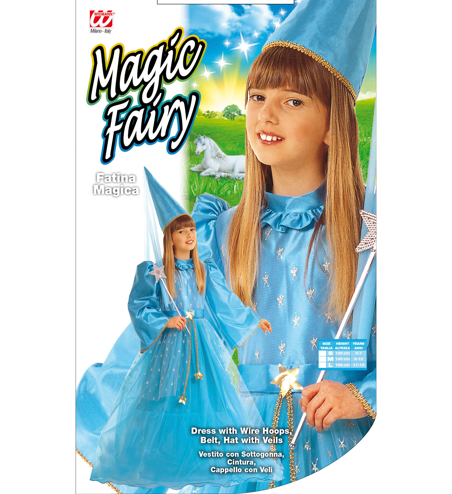 Costume Vestito Abito Travestimento Carnevale Bambina Fatina Magica