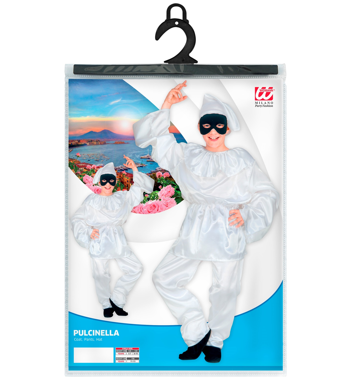 Costume Vestito Abito Travestimento Carnevale Bambino Pulcinella