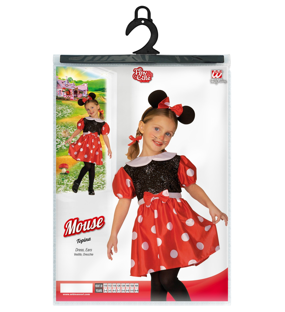 Costume Vestito Abito Travestimento Carnevale Bambina Topina
