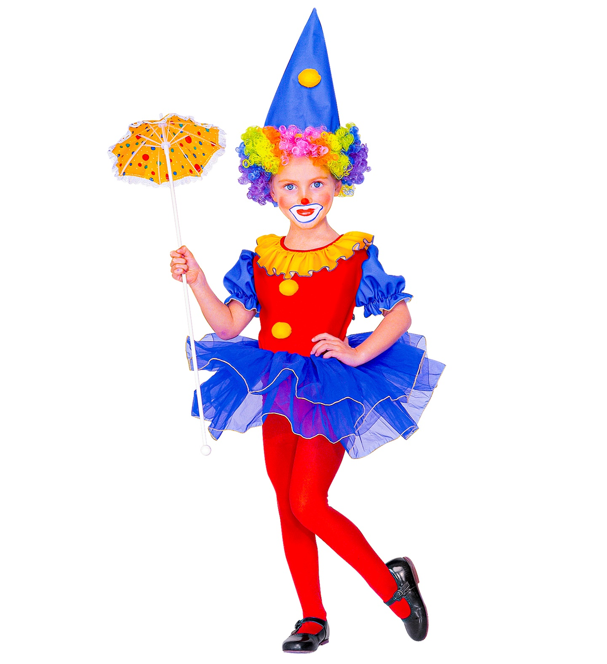 Costume Vestito Abito Travestimento Carnevale Bambina Clown Ballerina