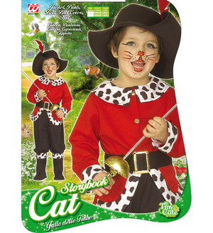 Costume Vestito Abito Travestimento Carnevale Bambino Gatto Delle Fiabe