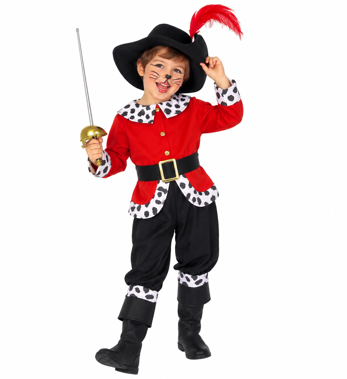 Costume Vestito Abito Travestimento Carnevale Bambino Gatto Delle Fiabe