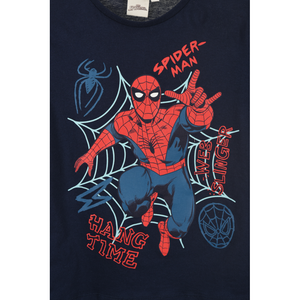 T-Shirt M.c. Spiderman MARVEL Maglietta Bambino 100% Cotone - Ex1189bioblu
