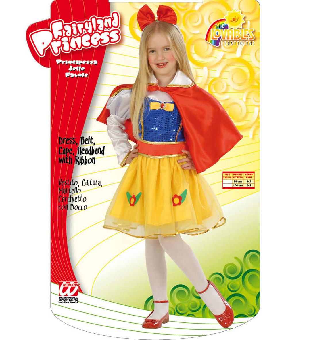 Costume Vestito Abito Travestimento Carnevale Bambina Principessa Delle Favole