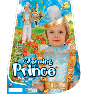 Vestito Carnevale + Accessori Principe Azzurro Costume Pugnale con Gemme e Fodero 1/2 Anni Travestimento - 4920+7003p