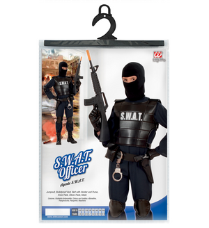 Costume Vestito Abito Travestimento Carnevale Bambino Agente Swat