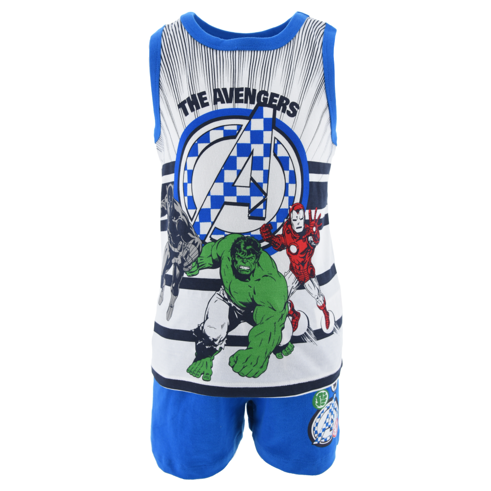 Completo Short + Canotta Avengers MARVEL Bambino 100% Cotone - Ex1069blu