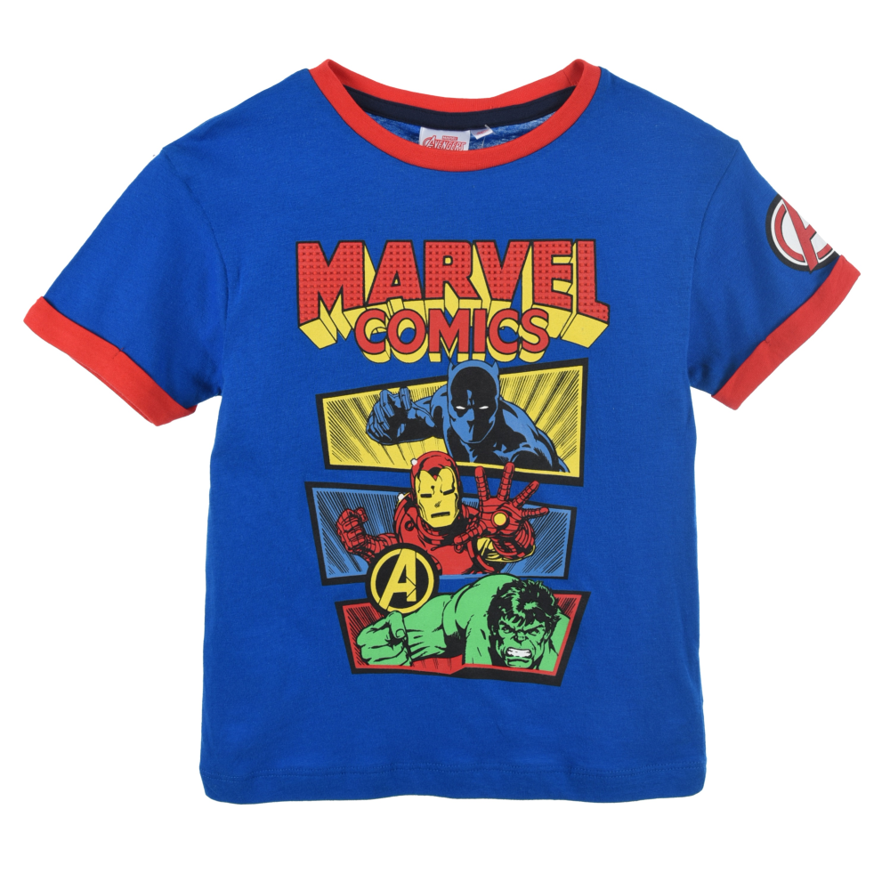 T-Shirt M.c. Avengers MARVEL Maglietta Bambino 100% Cotone - Ex11064blu