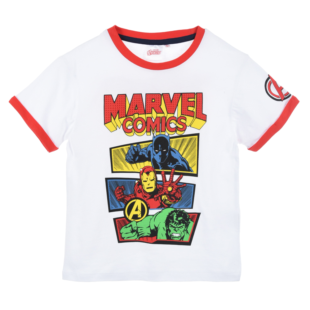 T-Shirt M.c. Avengers MARVEL Maglietta Bambino 100% Cotone - Ex11064bianco