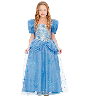Costume Vestito Abito Travestimento Carnevale Bambina Principessa Fatina Azzurra