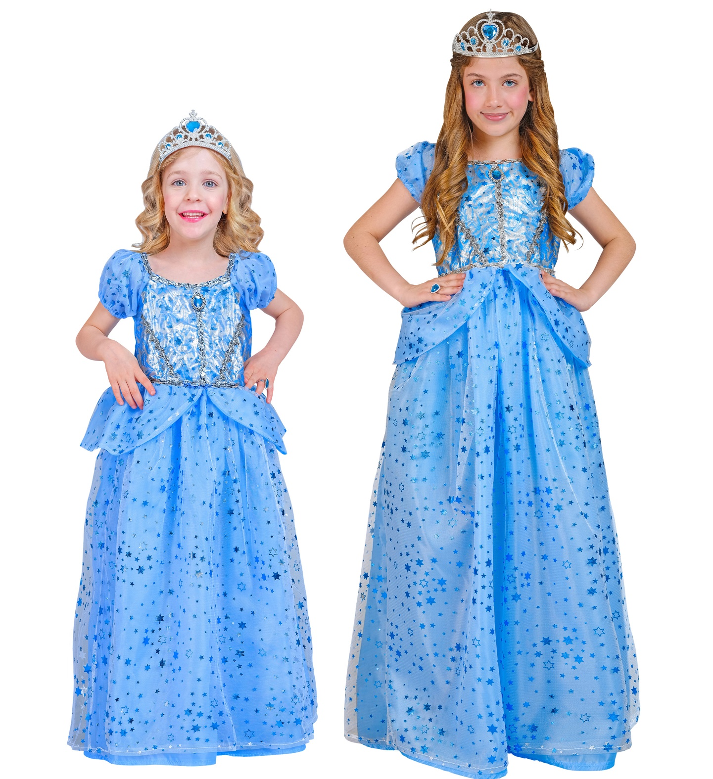 Costume Vestito Abito Travestimento Carnevale Bambina Principessa Fatina Azzurra