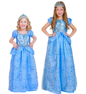 Costume Vestito Abito Travestimento Carnevale Bambina Principessa Fatina Azzurra