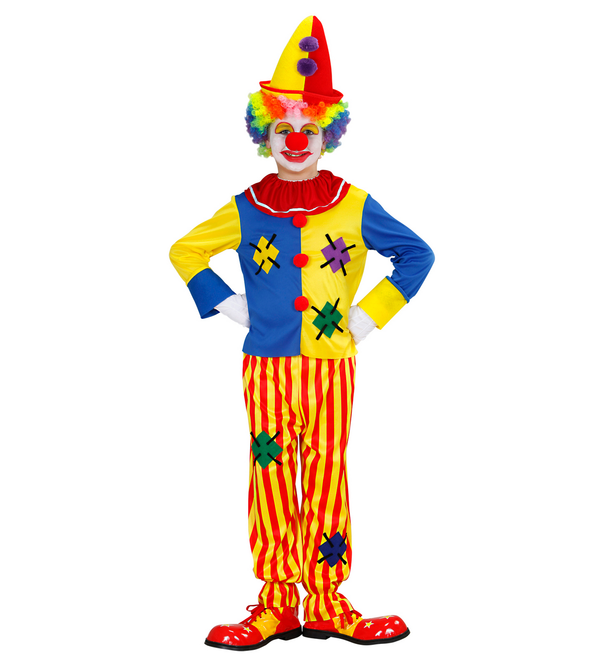 Costume Vestito Abito Travestimento Carnevale Bambino Pagliaccio