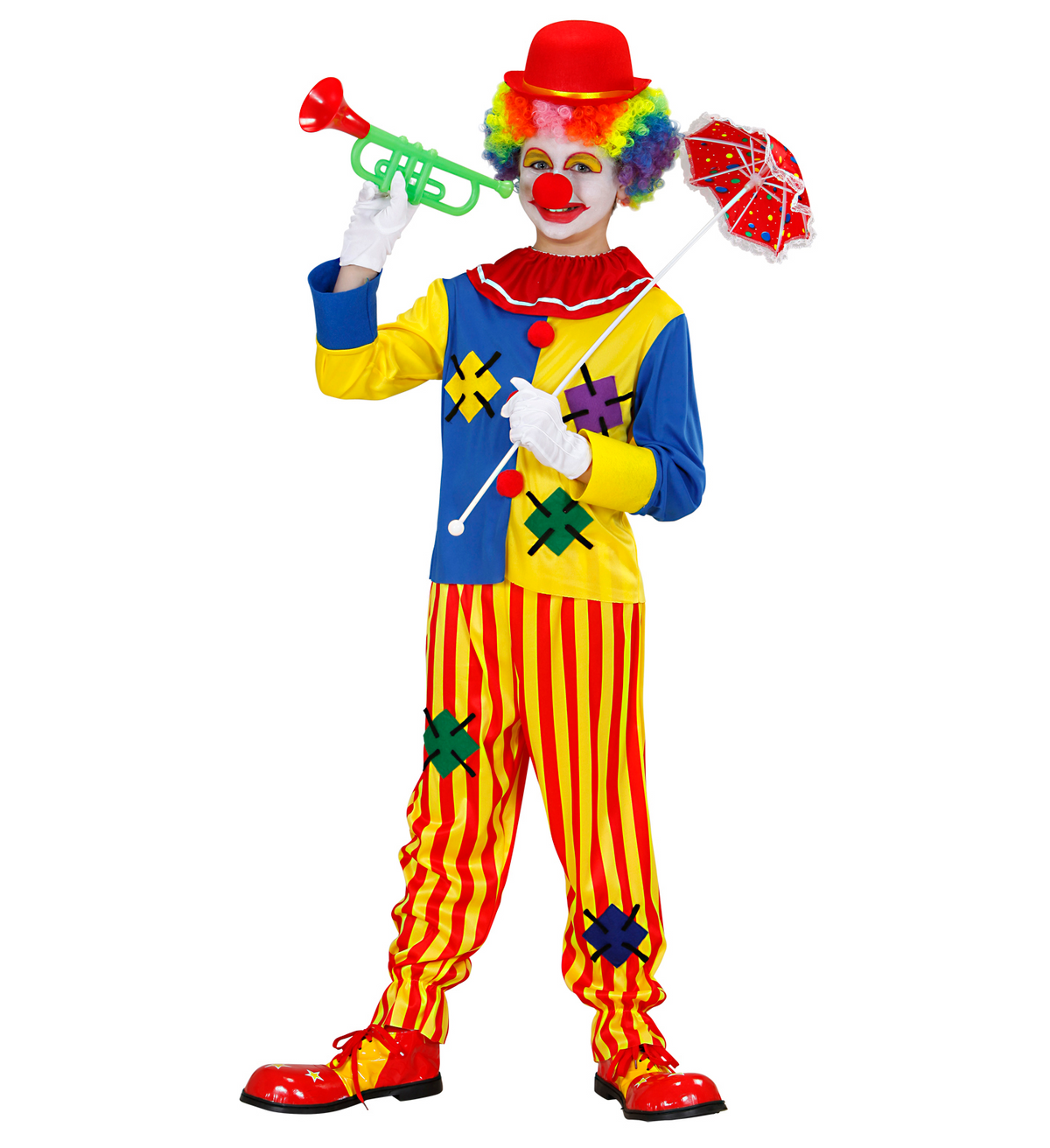 Costume Vestito Abito Travestimento Carnevale Bambino Pagliaccio