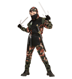 Costume Vestito Abito Travestimento Carnevale Bambino Soldato Ninja