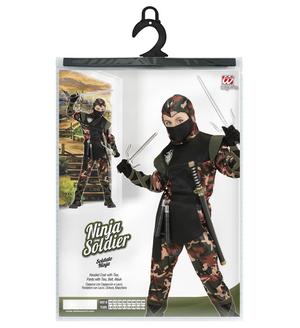 Costume Vestito Abito Travestimento Carnevale Bambino Soldato Ninja