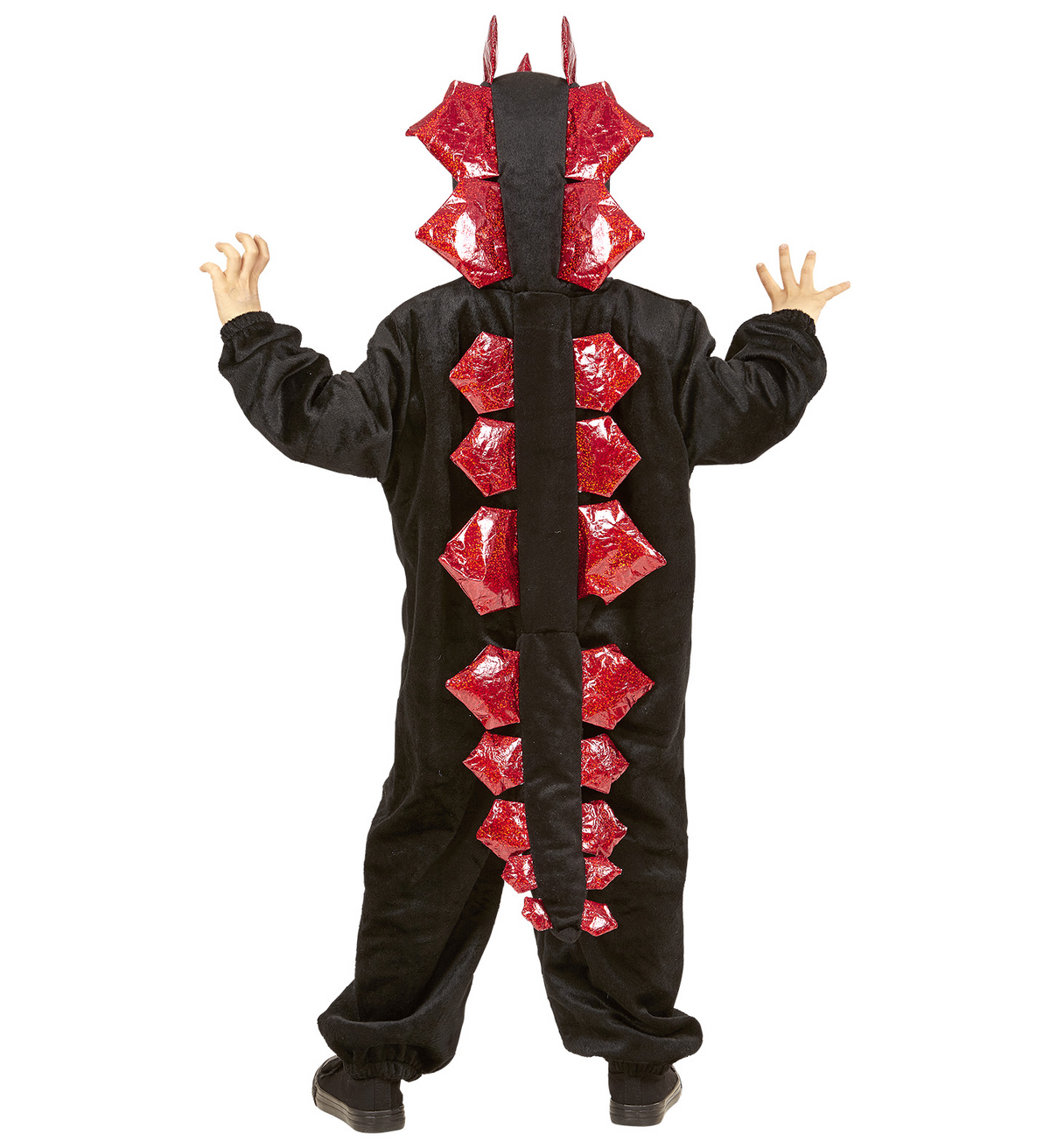 Costume Vestito Abito Travestimento Carnevale Bambino Drago Nero in Peluche