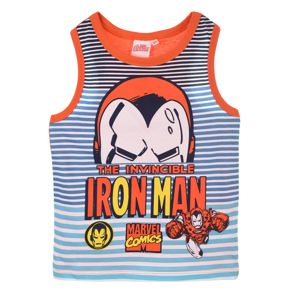 Canotta Iron Man Avengers MARVEL Maglietta Bambino 100% Cotone - Ex1008arancio